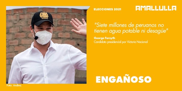 Dato de George Forsyth acerca de que 7 millones de peruanos no tienen agua ni desagüe es engañoso