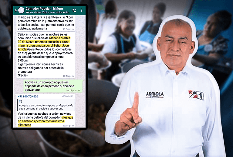 ¡Sigue en las mismas!: el N°1 de Acción Popular en la mira por mensajes que revelarían coacción a comedor popular