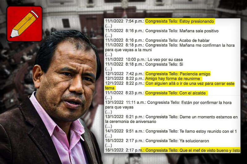Los favores de Edgar Tello a un lobista preso: “En eso estoy, amigo. No te preocupes”